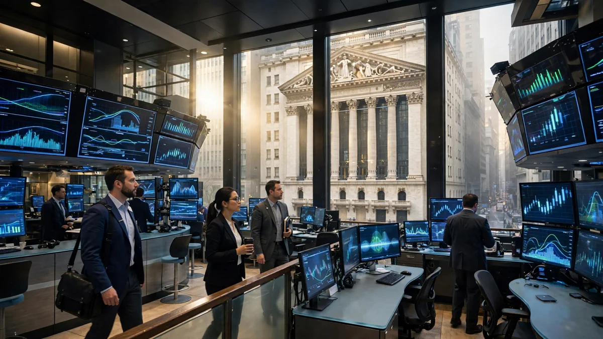 Wall Street trading floor at the opening bell ahead of a pivotal market week