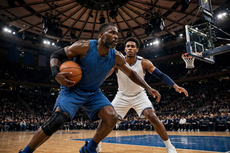 LeBron James in action during his Philadelphia 76ers debut against the Knicks on banner night at Madison Square Garden