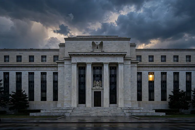 US Federal Reserve building at dusk as markets rethink the rate-hike timeline