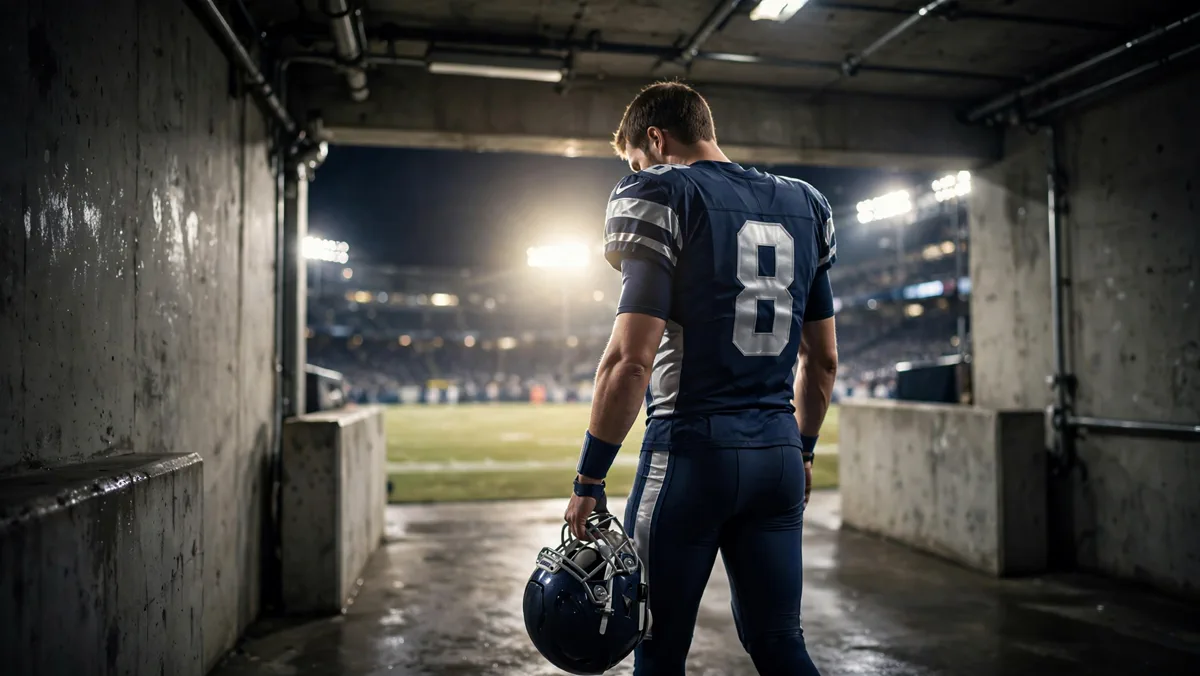 Dak Prescott walking through the AT&T Stadium tunnel after the Cowboys' Thursday night loss to the Buccaneers