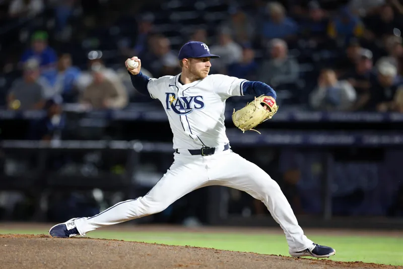 Rasmussen pitching in ALCS Game 5.