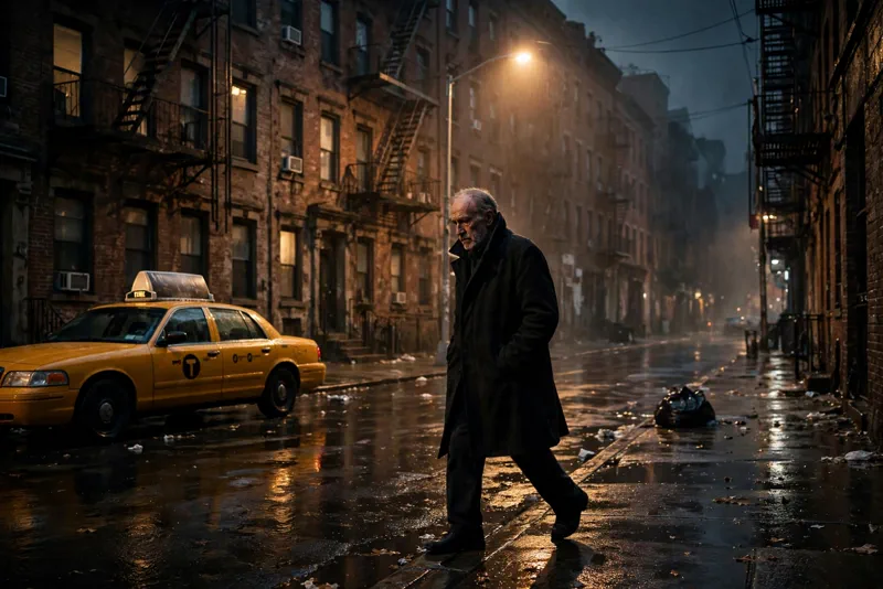 New York City at night, where Tulsa King Season 5 is already filming
