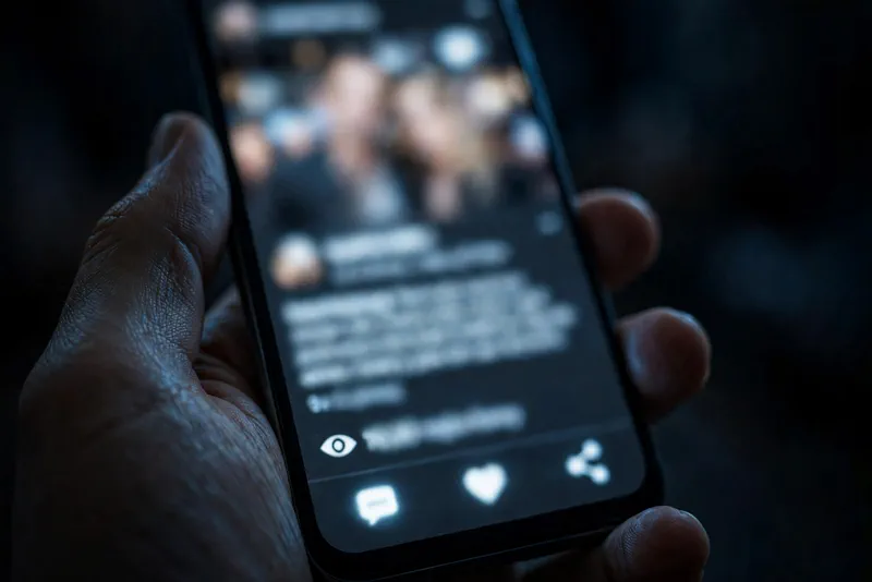 Viral post on a phone screen.