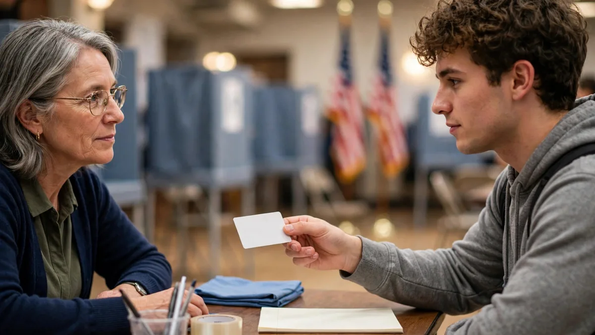 New Hampshire college students at a polling place after the Supreme Court upheld the ban on student IDs at the ballot box
